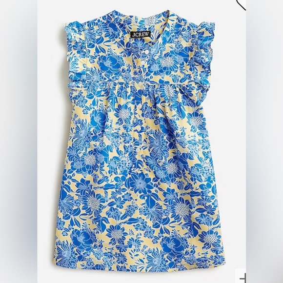 J. Crew Tops - New J. Crew Sleeveless ruffle-trim top in blue floral!!!